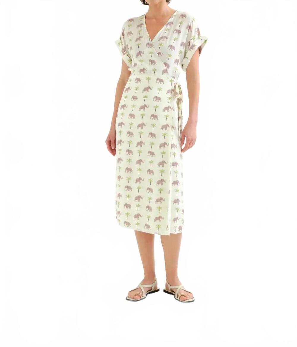 NEW COMPANIA FANTASTICA elephant wrap dress in white